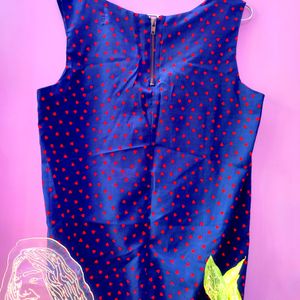 Cute Blue 3D Hearts Printed Pinterest Top (Women)