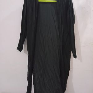 Black Side Slit Longline Shrug