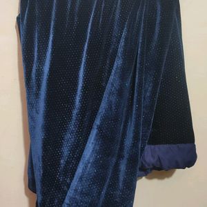 Sea Blue Velvet Suit Salwar With Dupatta 42 Bust