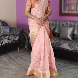 Embroidery Work Sarees With Designer Blouse