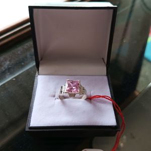 Pink Daimond Ring💍 Pure Silver✔