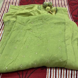 Chiffon Dupatta In Olive Shade