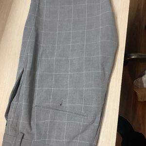 HnM Orignal Formal Wear White Check Grey Pant