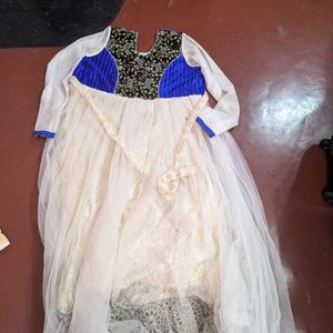 White Snd Royal Blue Long Gown