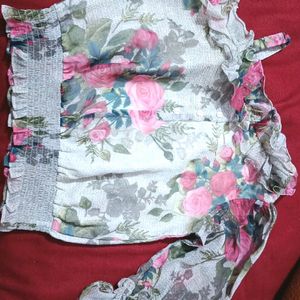 Georgette Top With Cotton Lining For Girls