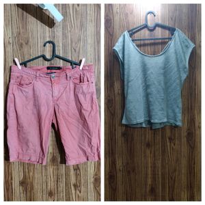 Aeropostale Sheer Lace Top+Calvin Klein Shorts