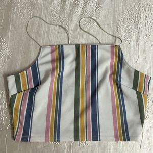 Multicoloured Fitted Crop Top