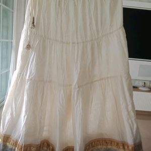 Lovely Cream Skirt Or Ghaghara With Border