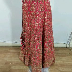 Pink Hand Embroidered Lehenga Choli (Women's)