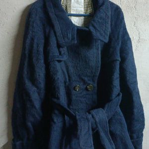 Women's Short Fur Coat Blue Jacket