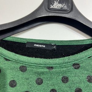 Warm Green Dotted Top