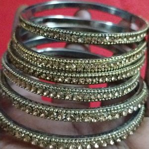 Gold Stones Metal Bangles 6