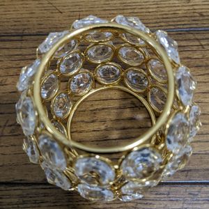 Brass & Crystal Candle Holder