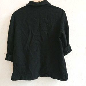 Pure Black Collar Shirt