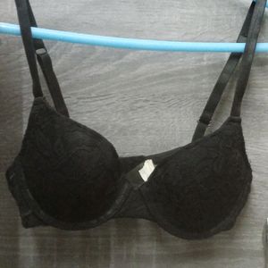 Branded Lace Push Up Bra Ultrablack 32 A