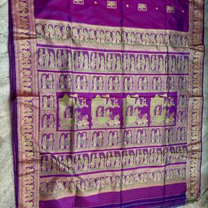 Pure Silk Baluchari Based On Mahabharata