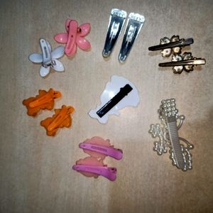 set of 8 cute hair clips