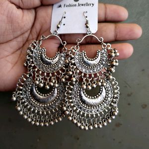 3 Beautiful Silver Earrings One Nose Ring 😍