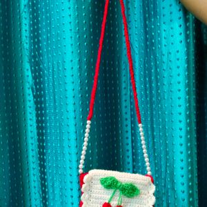 Crochet Cherry Sling Bag