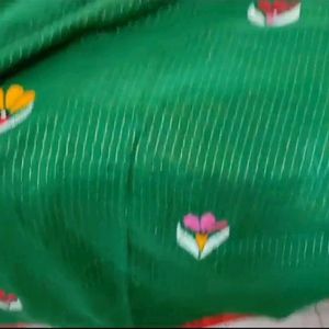 Cotton Hand Embroidered Saree