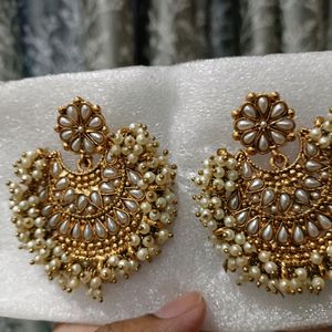 Pearl and kundan chandbalia  for Women