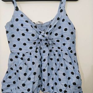 Polka Dot Blue Top