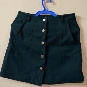 Front Buttoned Straight Skirt