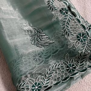 Trendy Zimmi Choo Saree With Attached Blouse Pics