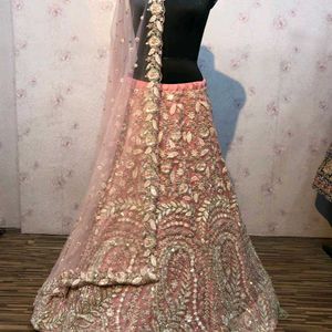 Peach Lehenga Choli Diamond Work