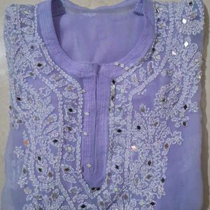 Georgette embroidery Mirror Work Kurta