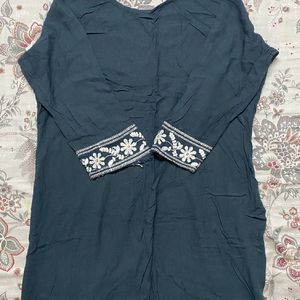 Grey Embroidery Kurti 🩶