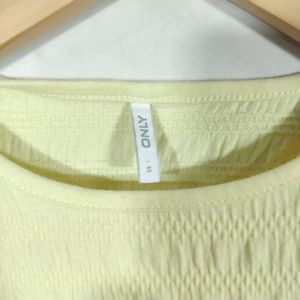 Only Yellow Textured CropTop