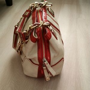 Daks 100% Original Genuine Leather Cream / Red Bag