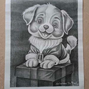 Little Dog Pencil Drawing