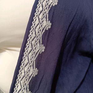 designer royal blue with white embroidery shrug