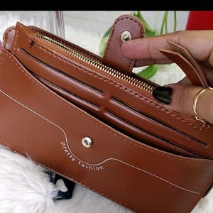 Ladies Brown Wallet 2in1