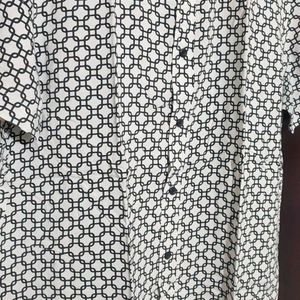 White & Black Printed Shirt For Boy & Men 42 Chest