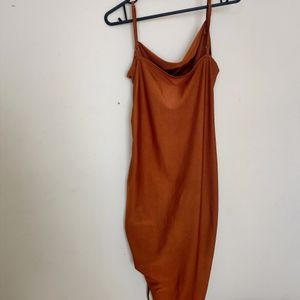 Bodycon Dress With Cowl Neck Spaghetti Straps