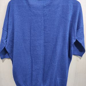 Blue Glittery Top For Party Wear