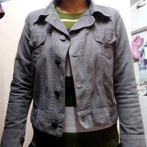 moss green denim jacket