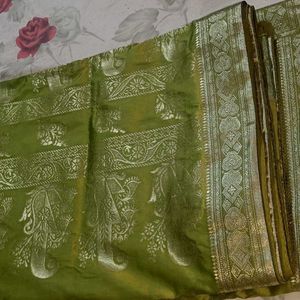 Pure Art Silk Zari Work Sari Without Blouse