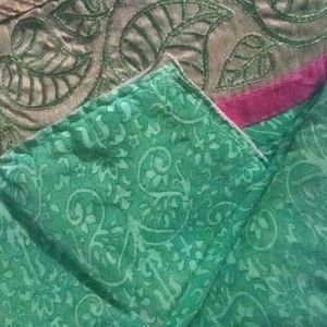 Saree With Fall Piko Work Done