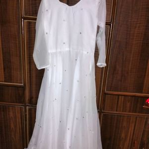 White Anarkali Suit