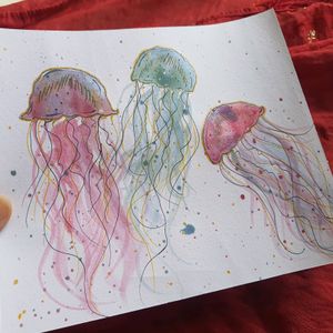 jellyfish watercolor painting 🪼