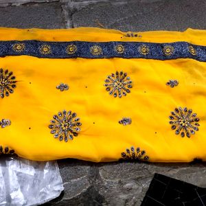 Bright Yellow Coloured Heavy Saree