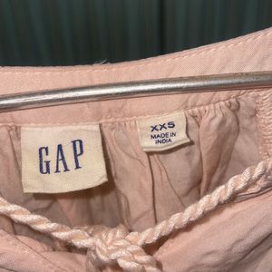 GAP Peach Notch Neck Raglan Bell Sleeves Lace Trim