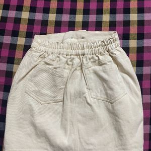 Beige Denim Skirt