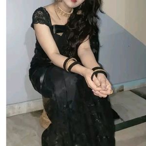 Women Beautiful Black Saree