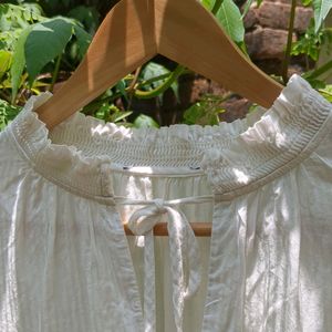 White Ruffled Blouse