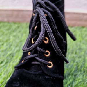 Black Velvet Boots